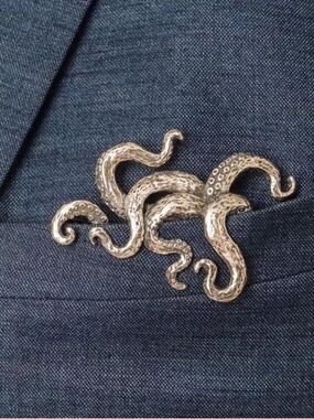 Silver Octopus Pocket Brooch